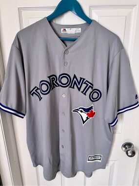 Mens Majestic Toronto Blue Jays Grey Jersey Size XL Blank